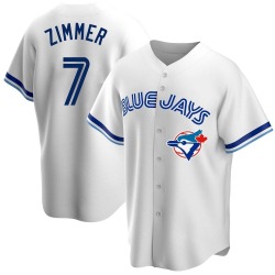 Bradley Zimmer Toronto Blue Jays Men's Replica Home Cooperstown Collection Jersey - White