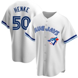 Tom Henke Toronto Blue Jays Men's Replica Home Cooperstown Collection Jersey - White